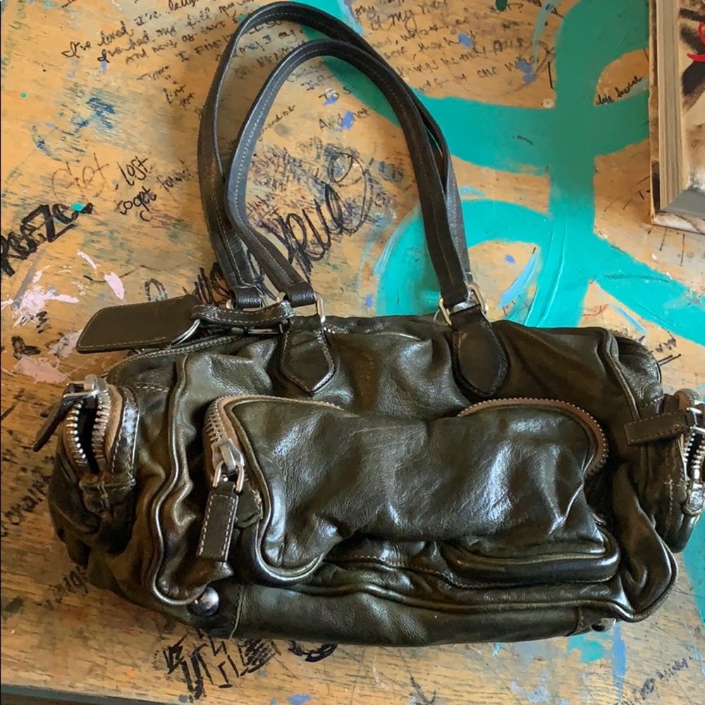 Army green Prada bag